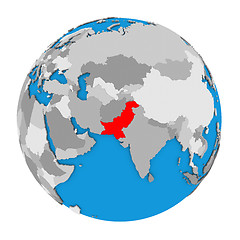 Image showing Pakistan on globe