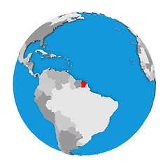 Image showing French Guiana on globe