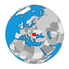 Image showing Romania on globe