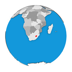 Image showing Lesotho on globe