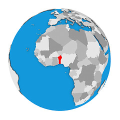 Image showing Benin on globe