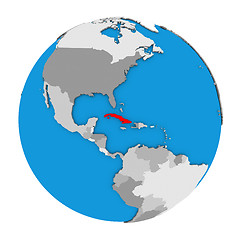 Image showing Cuba on globe