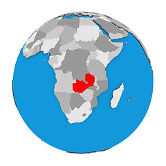 Image showing Zambia on globe