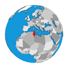 Image showing Tunisia on globe