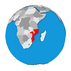 Image showing Mozambique on globe