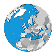 Image showing Belgium on globe