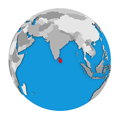 Image showing Sri Lanka on globe