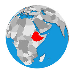 Image showing Ethiopia on globe