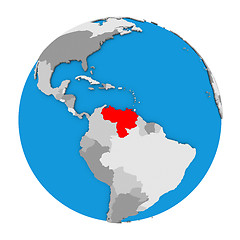 Image showing Venezuela on globe