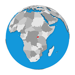 Image showing Rwanda on globe