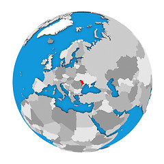 Image showing Moldova on globe