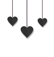 Image showing Background of hearts hanging on strings - Valentine s Day