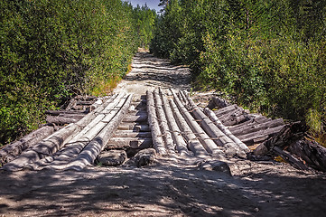 Image showing Abandoned Old Wooden Bridge