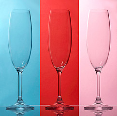 Image showing three empty champagne glasses