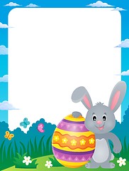 Image showing Frame with stylized bunny and Easter egg