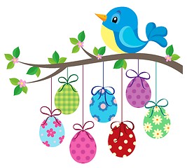 Image showing Bird and Easter eggs theme image 1