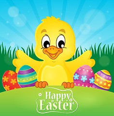 Image showing Happy Easter theme with chicken