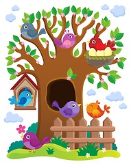 Image showing Tree with stylized birds theme image 1