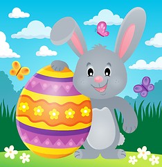 Image showing Stylized bunny with Easter egg theme 2