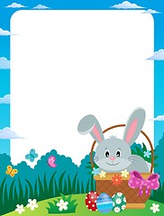 Image showing Frame with Easter bunny in basket