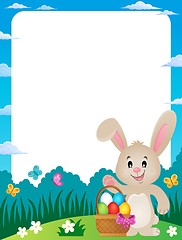 Image showing Frame with Easter basket and bunny 3