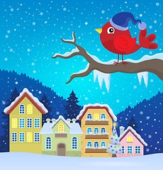 Image showing Stylized winter bird theme image 2