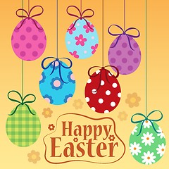 Image showing Happy Easter theme with ornamental eggs