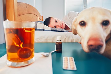 Image showing Sick man in bed