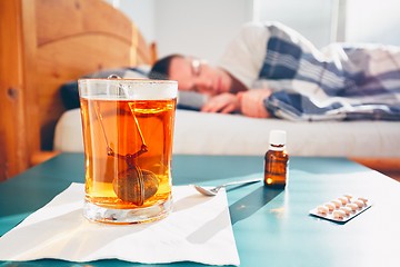 Image showing Sick man in bed