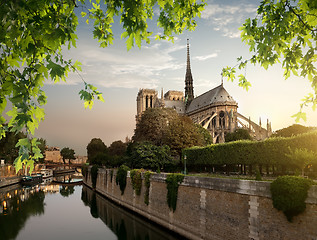 Image showing Notre Dame and park