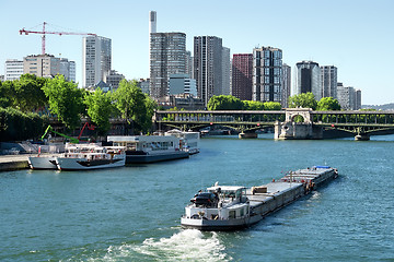 Image showing Skyscrapers and Seine