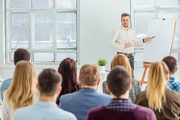 Image showing Speaker at Business Meeting in the conference hall.