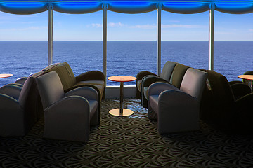 Image showing Lounge on a cruise ship, with tables and armchair