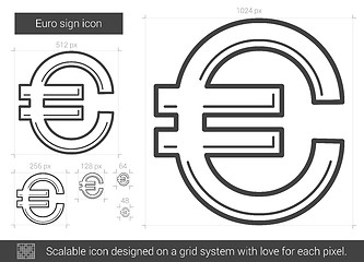 Image showing Euro sign line icon.