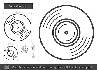 Image showing Vinyl disk line icon.