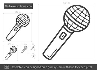 Image showing Radio microphone line icon.