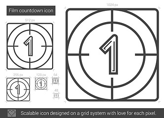 Image showing Film countdown line icon.