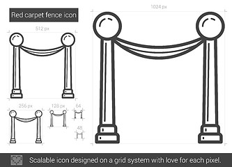 Image showing Red carpet fence line icon.