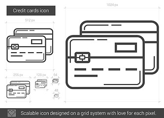 Image showing Credit cards line icon.