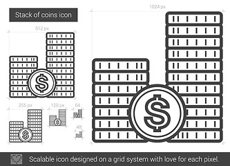 Image showing Stack of coins line icon.