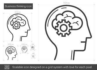 Image showing Business thinking line icon.