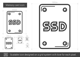 Image showing Memory card line icon.