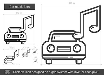 Image showing Car music line icon.