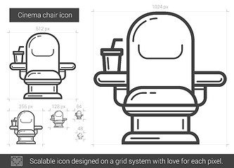 Image showing Cinema chair line icon.