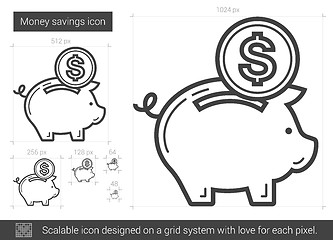 Image showing Money savings line icon.