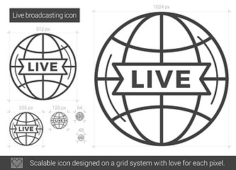 Image showing Live broadcasting line icon.