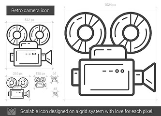 Image showing Retro camera line icon.