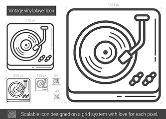 Image showing Vintage vinyl player line icon.