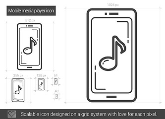 Image showing Mobile media player line icon.