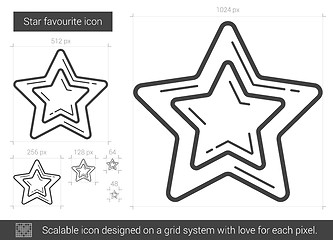 Image showing Star favourite line icon.